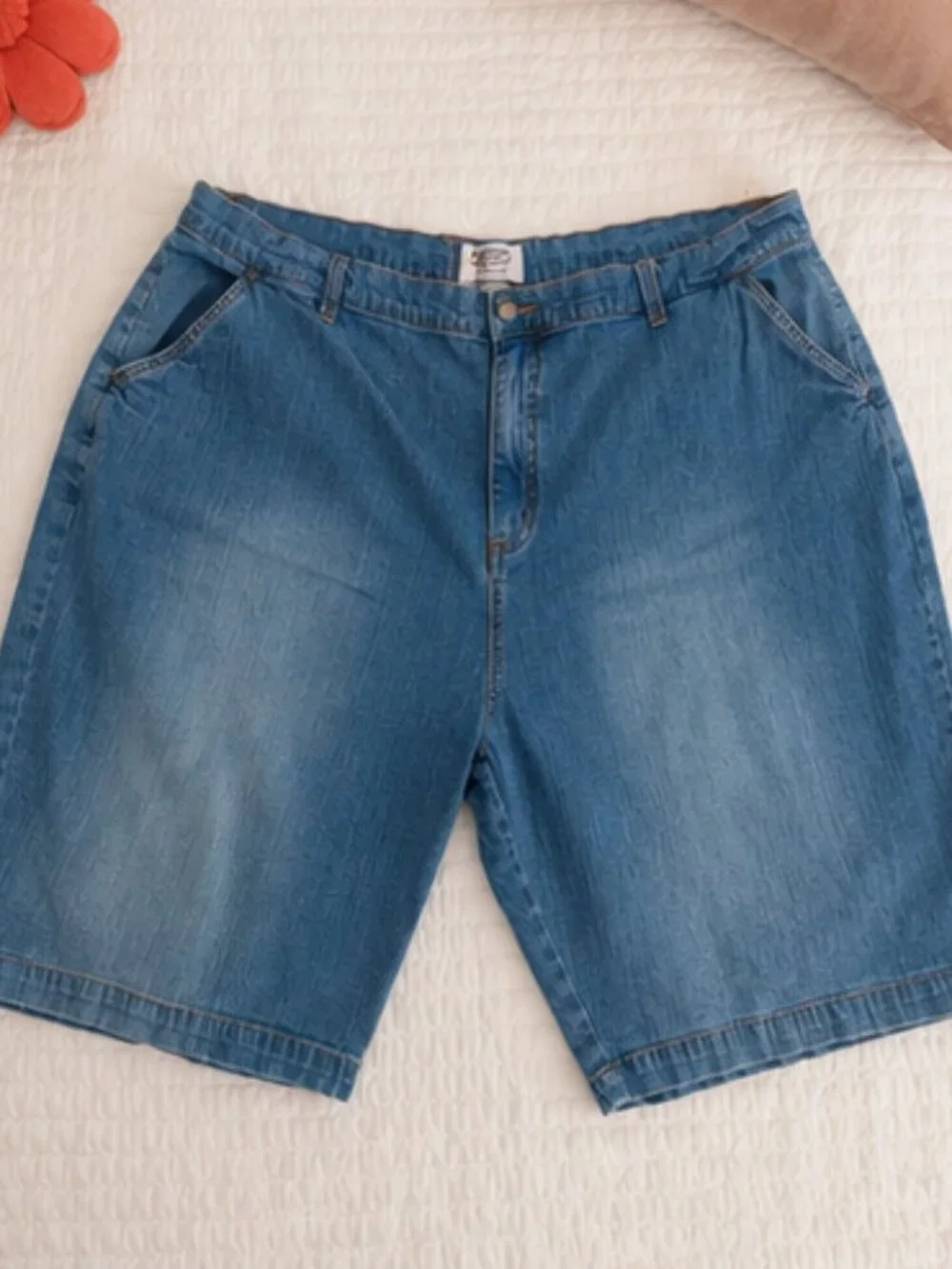 Mainstreet Blues Denim Bermuda Shorts | Classic Mid-Wash | Plus Size 28W